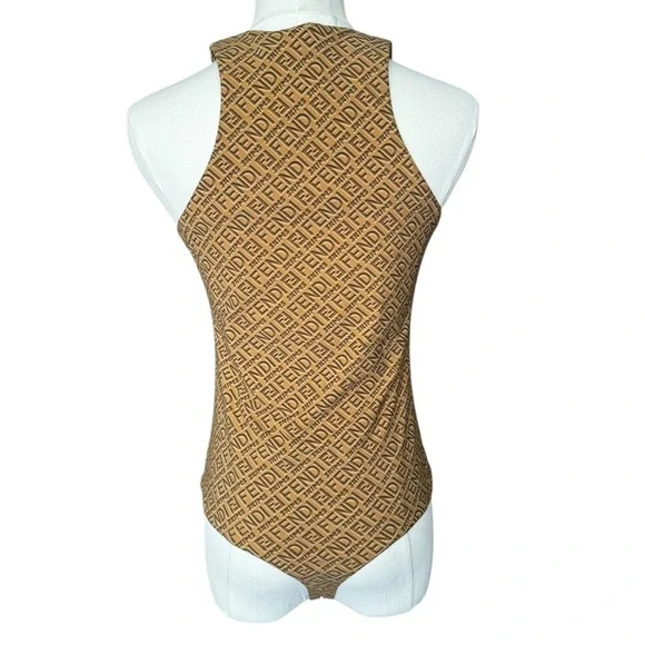 Fendi x SKIMS High Neck Bodysuit in California Tan Large - Picture 10 of 13
